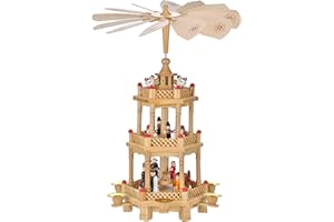 HAUSHALT INTERNATIONAL Weihnachtspyramide Pyramide Weihnachten 3 stöckig,ca.42 cm