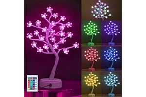 LEDIDO Color Changing Cherry Tree Lights, Multicolor Cherry Blossom LED Trees with Remote, Lighted Tree Flower Lights, Gift for Girls Christmas Valentine’s Day Birthday Wedding Party Decoration