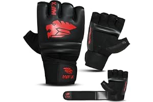 WFX MMA handskar för brottning kampsport, veganskt läder halvfinger Taekwondo Karate boxningssäck handskar män och kvinnor, k