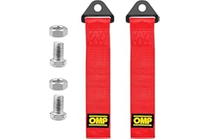 Corpower 2 Pièces Sport Sangle De Remorquage Set, Racing Voiture Remorque Universelle Corde, Cordes De Remorquage en Nylon pour Véhicule Avant Arrière Pare-Chocs (Rouge)