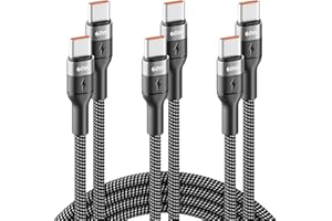 deleyCON 3x Cavi USB C (0,5m + 1m + 2m) per iPhone 17 16 15 Pro Max Air Galaxy A16 A56 S25 S24 S23 Pixel iPad Pro MacBook AirPods Tablet PS5 - Ricarica Rapida 60W PD 3.0 PPS, USB-C a USB-C