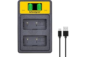 Uwayor NP-W126 Caricabatterie Kit fotocamera Caricabatterie USB per batterie NPW126 NPW126S, HS30EXR HS33EXR X-A1 X-A2 X-A3 X-E1 X-E2 X-E2S