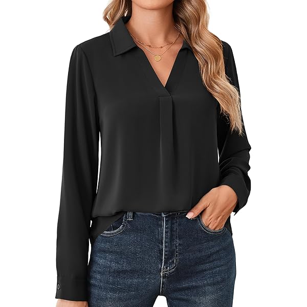 Beluring Blouse dames zomer V-hals hemdblouse korte mouwen elegant