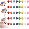 40 Pcs Mini Balls Cake Topper, Colorful Balloon Rainbow Cake Balls Decorations Picks Balloon Cake Topper Round Balloon Cupcake Topper, for Wedding Anniversary Birthday Baby Shower