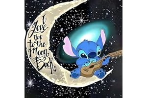 NAIMOER Stitch Diamond Painting, Peinture Diamant Broderie Diamant Kit Complet, DIY 5D Lune Diamond Painting pour Adultes Enfants Full Point De Croix Broderie Stitch Peinture Diamant 35x35cm