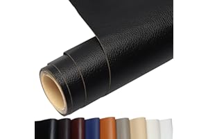 LEKENET Kunstleder Selbstklebend, Leder Reparatur Set 60 x 300 cm Kunstleder Reparaturset, Lederflicken Selbstklebend für Sofa, Möbel, Taschen, Jacken, Autositze (Schwarz, 60 * 300cm)