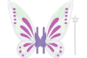 SILOM Fairy Wings for Adult Women, Butterfly Wings for Girls Halloween Christmas Costume Sparkle Angel Wings Dress Up Party Favor Birthday Gift (Purple)