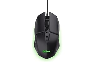 GXTrust Vylax mysz gamingowa z 6 programowalnymi przyciskami, czarna | 200-6400 DPI, wielokolorowe podświetlenie LED, kabel USB 150 cm, przewodowa mysz do gier PC komputer laptop