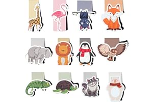 SVALOR Lesezeichen Magnetisch,12 Stück Lesezeichens Kinder,Süsse Tiere Magnet Lesezeichen Für Schüler, Junge, Mädchen, Buchliebhaber