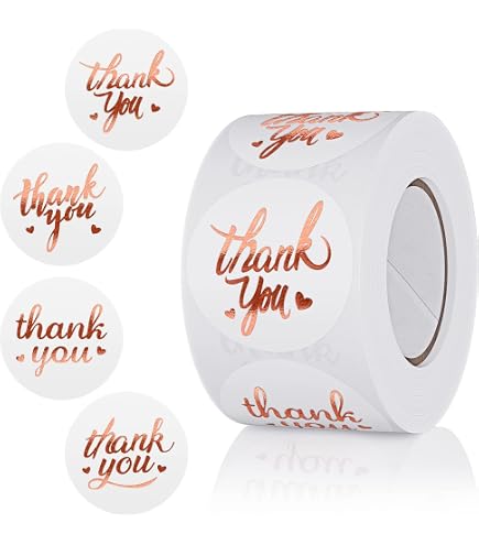 Star Sticker Roll 500 Gold Thank You Stickers Roll - 1 Inch Sealing ...