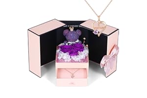 Konijiwa Cadeau Maman Cadeau Anniversaire Maman Coffret Cadeau Rose Éternelle Collier Maman Cadeau Noel Maman Cadeau Fete des Meres Cadeaux d'anniversaire, De Thanksgiving Et De Noël pour Maman