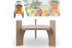 GOEDCH Supporto per Dispenser di Bevande: 21,5 cm Legno Supporto per Dispenser di Bevande con Base Rotonda, Porta Barattoli d'Acqua per Dispenser di Bevande per Bar, Celebrazioni, Festival (21.5cm)