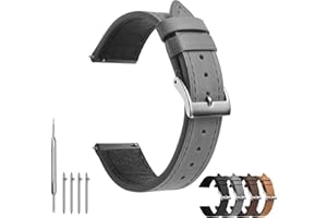 TODYSTRAP Cinturino Orologio Pelle 20mm, Cinturini Orologio Uomo Nero, Cinturini per Orologi di Ricambio, Cinturino Smartwatch con Fibbia in Acciaio Inossidabile, 18mm 20mm 22mm 24mm