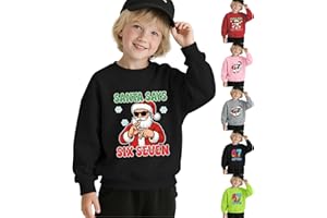 GENERIC 67 Christmas Jumper Kids 6 7 Meme Shirt Six Seven Long Sleeve Pullover Sweatshirt Fashion Santa Xmas Jumpers for Boys Girls
