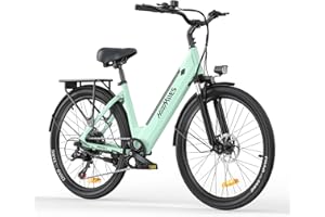 HillMiles Bici Elettrica Per Adulti Da 26", 7 Velocità Bicicletta Elettrica da 36V 13Ah Batteria Rimovibile, 25km/h & Autonomia di 80-100km E-bike Per Pendolari Urbani, IP65 impermeabile