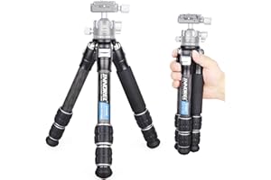 INNOREL 10-Layer Carbon Fiber Mini Tripod CT223C Desktop Tripod with Low Position Macro Shooting, Tabletop Camera Tripod, Compact Lightweight Portable for Digital DSLR, DV Video, Max Load 22lb/10kg