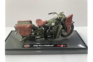 MAISTO - 1/18 Moto Harley Davidson - 1942 WLA Flathead - Vert Militaire -