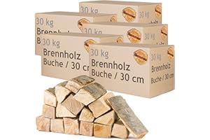 Bois de Chauffage 5-500 kg pour Poêle et Cheminée Brasero Grill Panier à Feu Bûches de Bois de Hêtre 30 cm Flameup, Quantité:150 kg