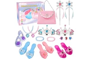 LOYO Princess Dress Up Shoes - Princess Toys with Play Shoes & Pretend Jewelry Accessories Dress Up Girls Gifts Toys for Little Girls Aged 3,4,5,6 Birthday