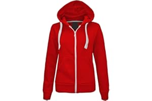LUXFAB Girls Boys Children Fleece Plain Hoodie Top Kids Hooded Jacket Zip Up Warm Hoody 3-13 Years