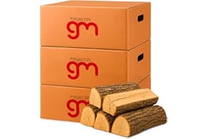 MAGAZZINI GM MagazziniGM, Legna Da Ardere essiccata sotto il 15% di umidità, pezzi da 25 Cm per Stufe Camini Barbecue Fuoco Riscaldamento (Legno di quercia, 45 Kg (3 pacchi))
