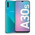 Samsung Galaxy A30s Smartphone, Display 6.4" Super AMOLED, 64 GB Espandibili, RAM 4 GB, Batteria 4000 mAh, 4G, Dual SIM, Andr