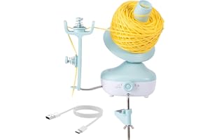 Etcokei Wollwickler, Elektrisch Garnwickler zum Häkeln, Wollabwickler mit starker Spannung und stufenloser Geschwindigkeit, Automatischer Garnspinner zum Stricken, idealer Helfer für Strickliebhaber