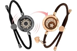 TOTWOO Long Distance Touch Bracelets for Couples, Vibration & Light up for Love Couples Bracelets | Long Distance Relationship Gifts for Girlfriend Bluetooth Pairing Jewelry