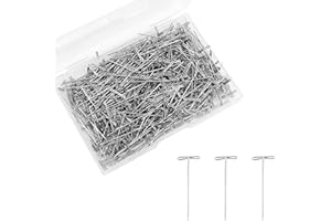 TINOALY 500pcs Épingle à Perruque, 3,8cm Épingles en T pour Bijoux et Couture Métal Aiguille en T pour la Fabrication de Perruques la Suspension de Tableaux et Les Loisirs Créatifs
