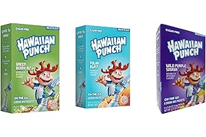 BUG'S PANTRY Hawaiian Punch Singles To Go Drink Mix VARIETY PACH | 1x Polar Blast | 1x Wild Purple Smash | 1x Green Berry Rush | 8 Sachets each box - Sugar Free - American