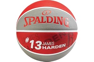 Spalding NBA Player James Harden SZ.7 (83-845Z) Basketballs, Jeunesse Unisexe, Gris/Rouge, 7