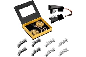 ONEWLY Magnetische Wimpern - 2 Paare Natürlich Look Magnet Wimpern - Wiederverwendbare 3D Magnetic Lashes Ohne Eyeliner Oder Kleber- Magnetwimpern mit Applikator