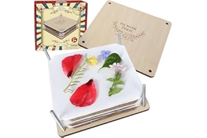 GOTHINK Flower Press Kit - 6 Layers 6 x 6 Inches, Easy to Use, DIY Dried and Preserved Flowers and Leaves, Plants Art & Crafts Wooden Flower Pressing Kit for Adults and Kids