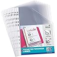 Oxford Lot de 50 Pochettes Perforées A4 Polypro Lisse Epaisseur 5/100ème Incolore 25261