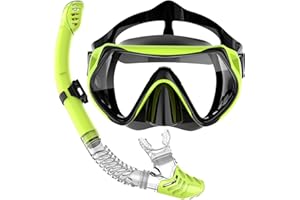 BUYCARD Snorkel Set Adults,Snorkel Mask Set Suitable For Snorkeling Diving Swimming,Scuba Snorkelling Packages,Anti-Fog 180° Panoramic View Swimming Goggles.