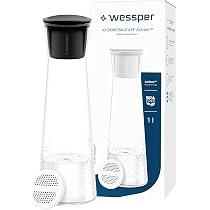 Carafe Filtrante Wessper En Verre Borosilicaté 1L - Filtre à Eau BPA Free