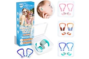 YUHENGLE Swimming Nose Clip Ear Plugs - 9 Packs Silicone Swim Nose Plugs with Earplugs for Kids,Waterproof Pool Nose Plugs for Diving Surfing and Other Water Sports with Storage Box,Multi-Color