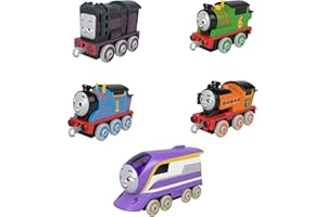 Thomas et ses Amis Coffret 5 Locomotives Métalliques À Pousser À L’effigie De Thomas, Percy, Diesel, Nia Et Kana, Jouet Enfant, Dès 3 Ans, Hby23
