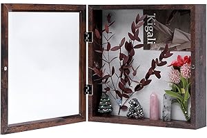 Muzilife Holz 3D Bilderrahmen zum Befüllen mit Öffnung 28x35cm, Dunkelbraun Objektrahmen mit Stecknadeln und Dübel für DIY Display Shadow Box, Geschenk für Familie Freunde Büro, Dunkelbraun