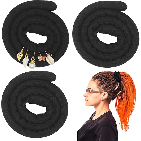 Norhogo Spirale Haargummi Für Dreads & Lockiges Haar – 63 Cm Lang, Mit Draht, Biegsam, Inkl. Stoffbeutel