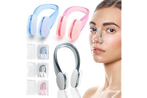 UKOFEW 3PCS Tappa Naso Nuoto, Tappanaso per Piscina, Tappi per Naso, Nuoto Naso Clip per Unisex Adulti Bambini Principianti (3 Colori)