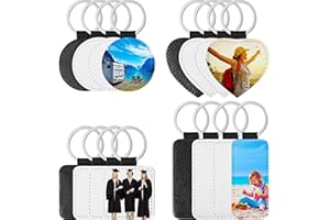 Tiamu 16Pcs llaveros en de sublimación, Colgante de personalizado DIY, Impresión fotográfica de de, para coche, regalo de cumpleaños/boda/Navidad