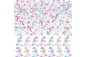 24 Mini Unicorn-figurer, söta harts enhörning miniatyrfigurer, dekoration av enhörningstårtor, för miniatyrträdgårdslandskap