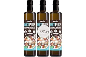 NUTRIBE Huile MCT PURE C8 C10, 500ml (x3) - Aide au régime cétogène, fonctions cognitives - Haute pureté, marque française