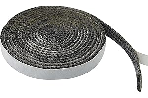 KARJIAJA 3m Feuerfestes Dichtungsband, Selbstklebend Dichtband Glas Ofendichtschnur Kamindichtung aus Glasfasern Dichtungsband Selbstklebend für Kaminofen Tür Kamin Ofenrohr Dichtung, Breite 10 X 2mm
