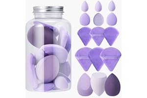 XMOSNZ 15 pcs Makeup Sponge Blender Sponges for Liquid, Cream, and Powder, Make up sponges for foundation Powder Puff Face Triangle Face Makeup Puff Wet Dry Dual-Use