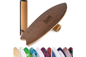 BoarderKING Balance Board Wave - Tavola di Equilibrio per Surf e Skate Indoor, Tavola Propriocettiva per NeuroMuscular Response Training, incl. Tappetino Protettivo