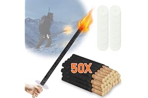 Ansobea Lot de 50 torches en cire, 42 cm, durée de combustion de 45 minutes, avec protection des mains, pour l'extérieur, feu de camp, extérieur