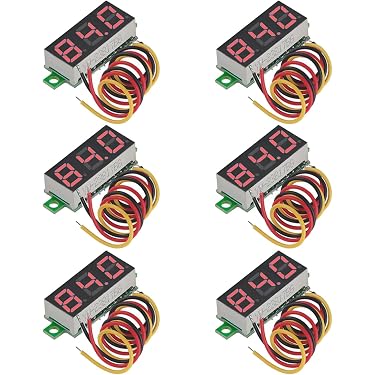 Mini Voltmètre Numérique LED Rond - DC 5V à 48V - Testeur Tension Pour Voiture, Moto, Camping-car