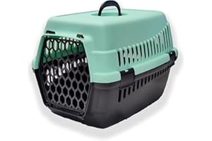 Coingallery Urban Living Pet Carrier Seatbelt Holder Carry Handle Small Animal Transporter Green Grey Pink (Green)